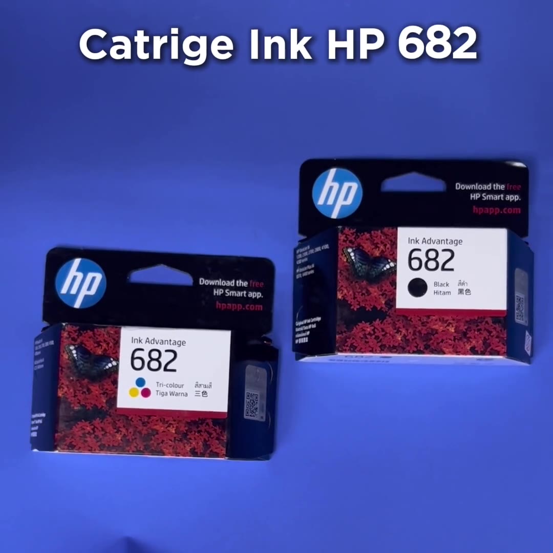 Video review Cartridge Ink Tinta Printer HP 682 Black dan Colour Reguler Tri-Colour Warna dan Hitam Original