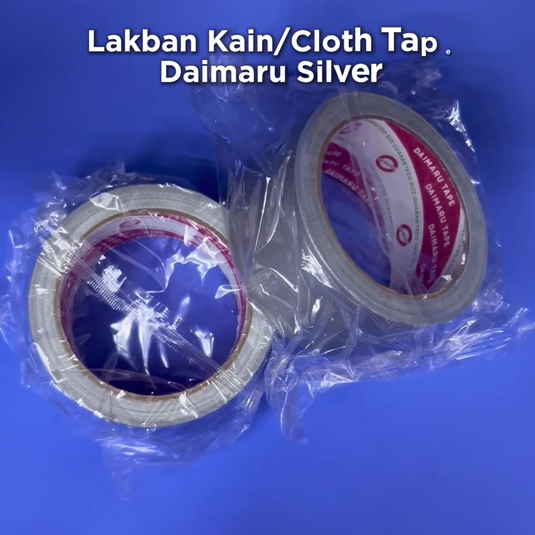 Video review Lakban Kain Silver / Cloth Tape Silver Daimaru 48mm atau 2inchi Panjang 12 Meter