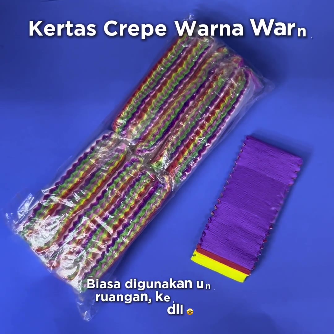 Video review Kertas Crepe 5cm Warna-Warni / Kertas Krep / Krepe Potong