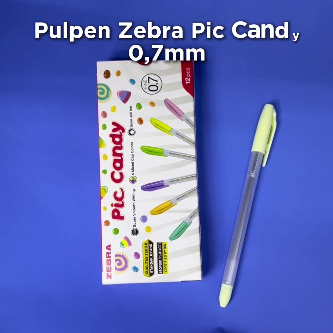 Video review Pulpen Zebra Pic Candy Semi Gel Tinta Hitam 0.7mm / Ballpoint