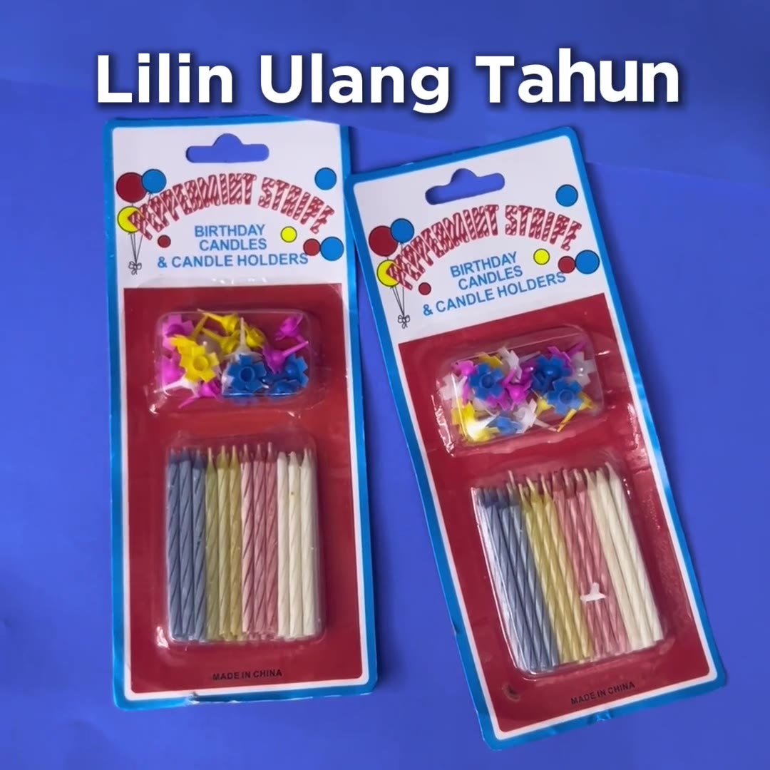 Video review Lilin Ulang Tahun / Lilin Kue / Lilin Peppermint Stripe