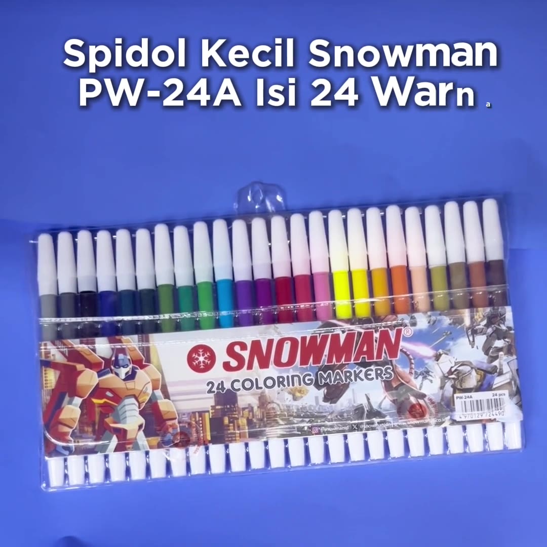 Video review Spidol Kecil Snowman Marker PW-24A SET ISI 24 Warna / Spidol Warna