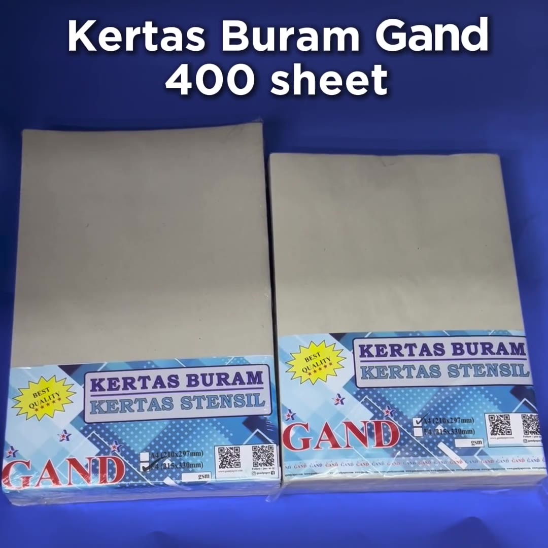 Video review Kertas Buram Gand A4 dan F4 400 Sheets Kertas Koran