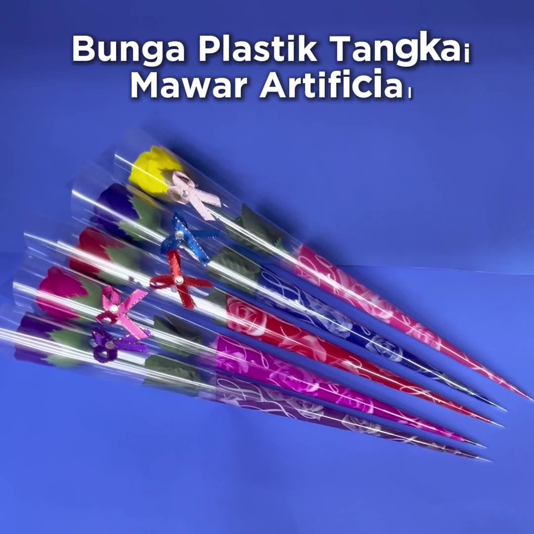 Video review Bunga Plastik Tangkai Mawar Artificial Dekorasi Hias / Kembang