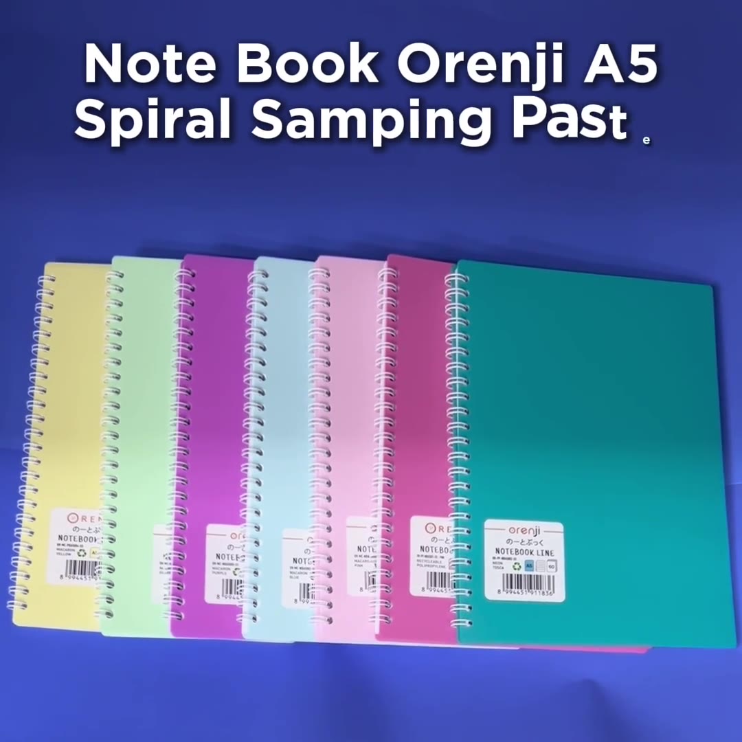 Video review Notebook Orenji Buku Agenda A5 Line Spiral Samping Pastel 60 Lembar/ Buku Catatan Bergaris