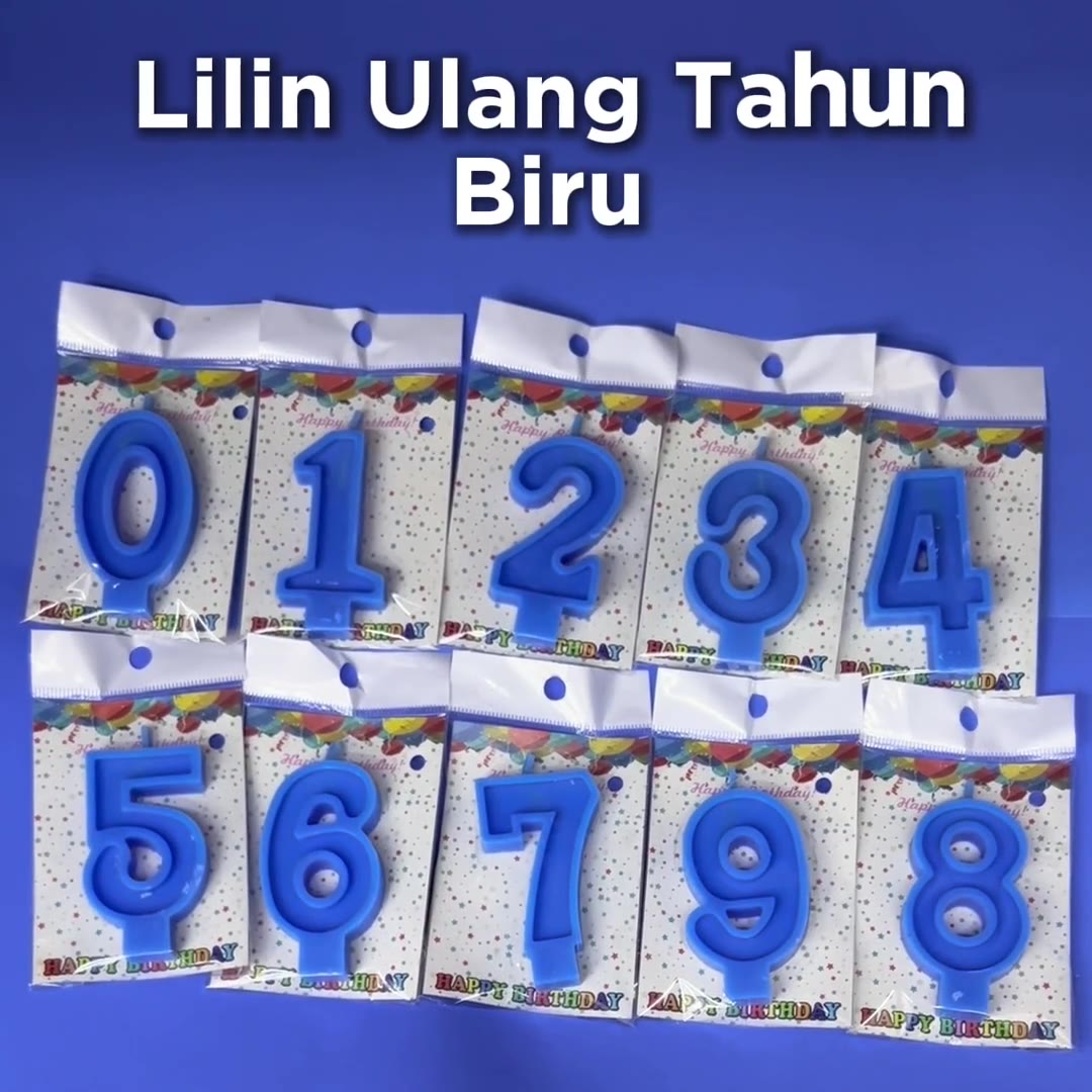 Video review Lilin Ulang Tahun / Lilin Angka 0-9 Warna Biru