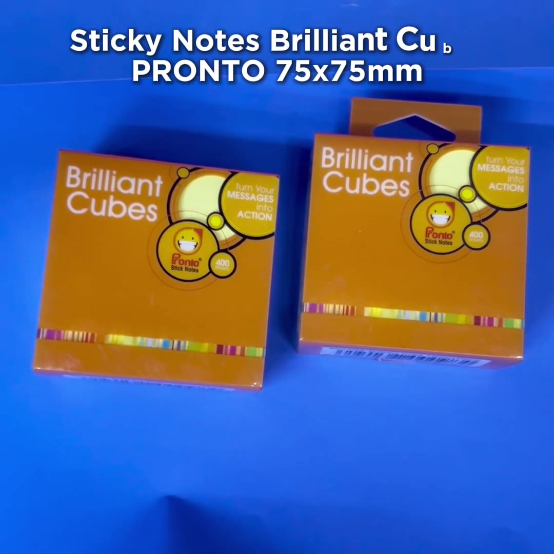 Video review Brilliant Cubes Pronto 75x75 mm 5 Warna / Sticky Notes / Post It Pronto / Memo Tempel