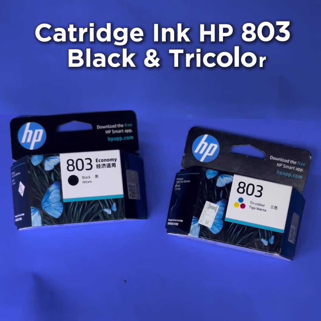 Video review Cartridge Ink Tinta Printer HP 803 Black dan Colour Reguler Tri-Colour Warna dan Hitam Original