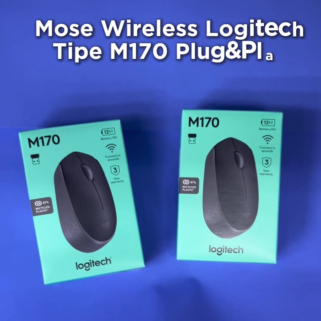 Video review Mouse Wireless Logitech Tipe M170 Plug & Play Include Baterai