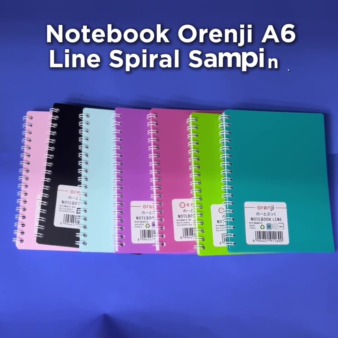 Video review Notebook Orenji Buku Agenda A6 Line Spiral Samping Pastel 60 Lembar/ Buku Catatan Bergaris